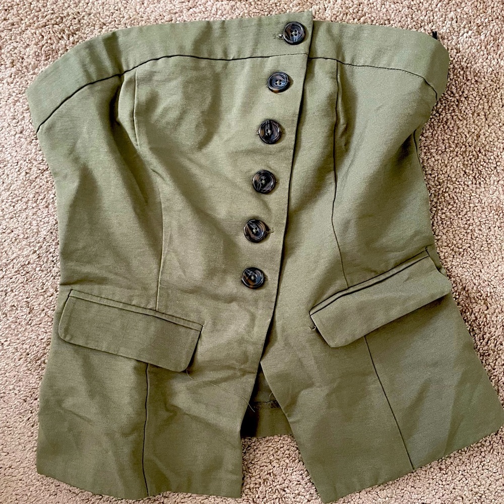 Forever 21 Asymmetrical Halter Top with buttons